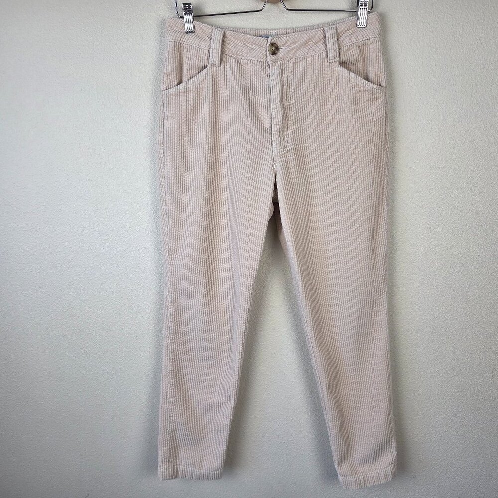 Kut From The Kloth Corduroy Pants Size 4 Ivory Tan Neutral Straight Slim Leg